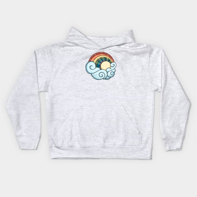 Sunshine and rainbows Kids Hoodie by Tiny Bird Studio